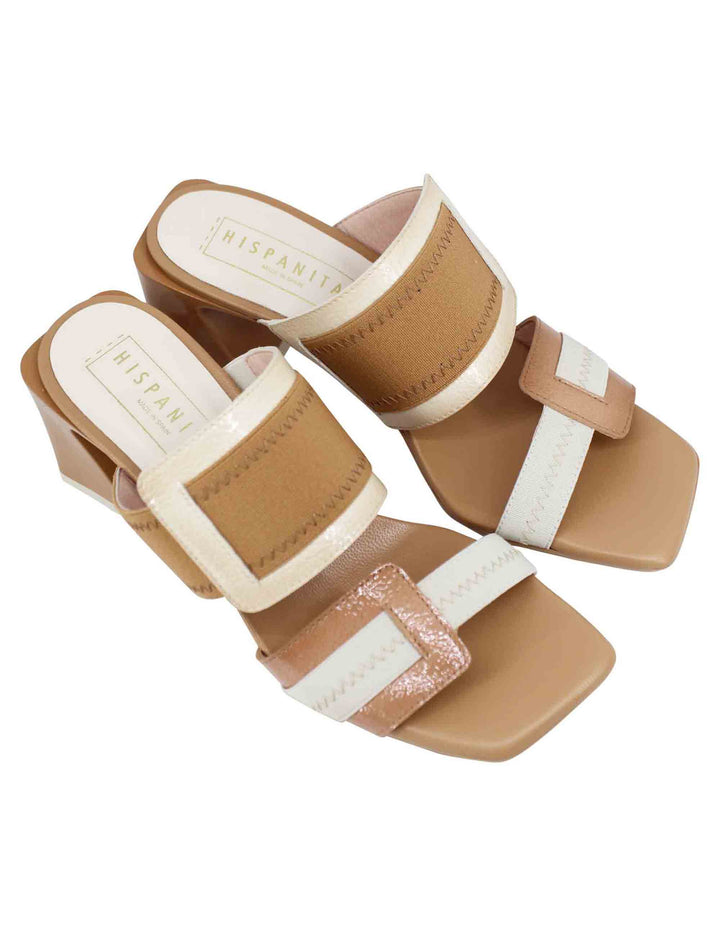 Spatarella Sandali donna in pelle cuoio a doppia fascia con fibbia laterale Comprane uno, ottenene uno gratis