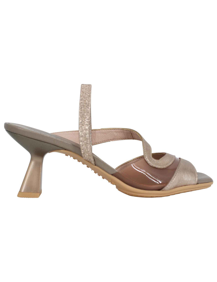 Spatarella Sandali slingback donna in pelle bronzo con punta quadra Offerta settimanale