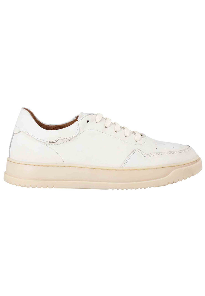 Spatarella Sneakers uomo in pelle vintage off white con suola in gomma cucita Ultimi due giorni