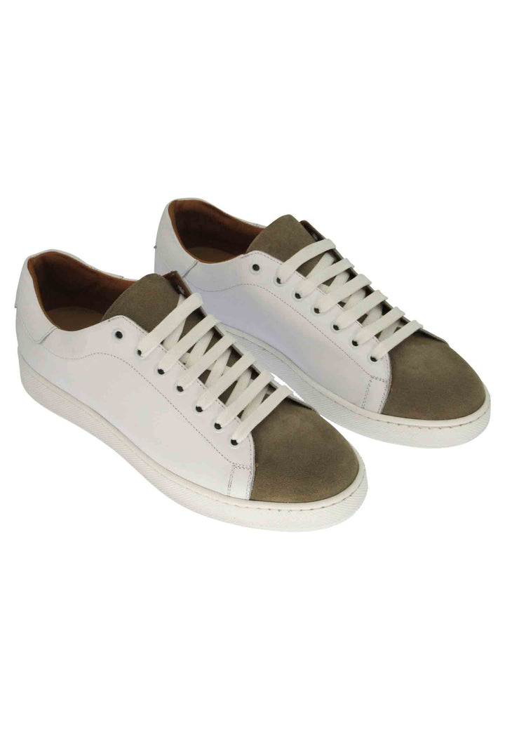 Spatarella Sneakers uomo in pelle off white con fondo in gomma Ultimo giorno