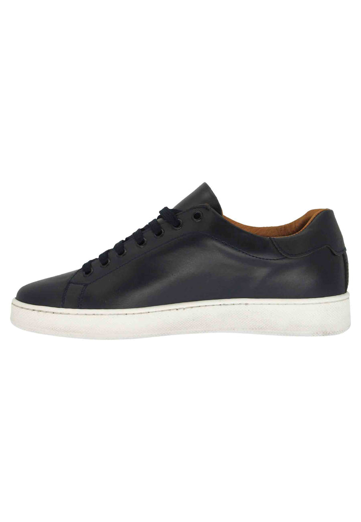 Spatarella Sneakers uomo in pelle blu con fondo in gomma Fino al 50% di sconto