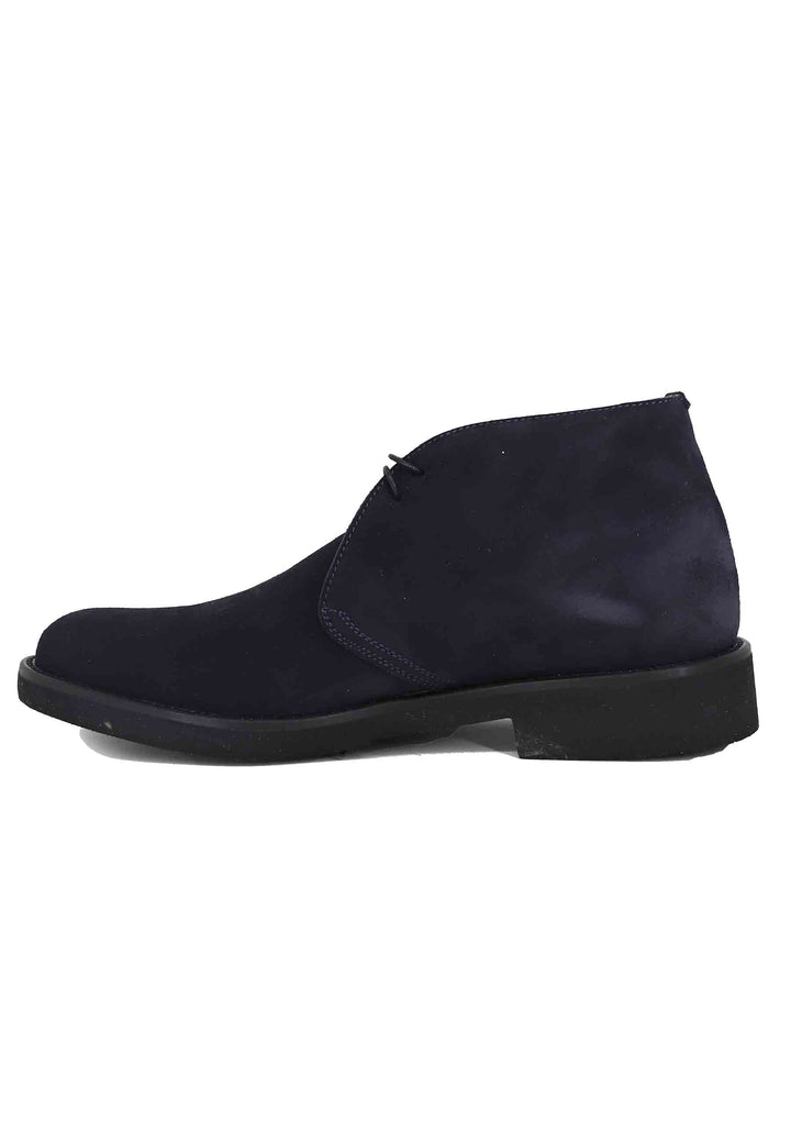 Spatarella Polacchine uomo in camoscio blu con suola in gomma ultra leggera 50% di sconto con spedizione gratuita