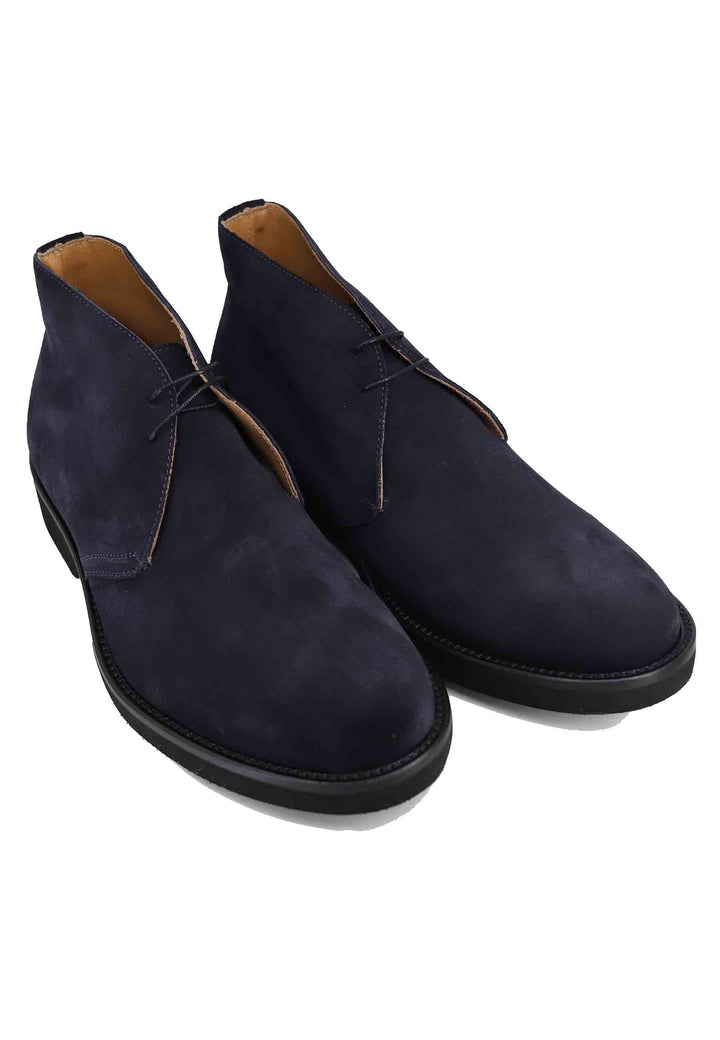 Spatarella Polacchine uomo in camoscio blu con suola in gomma ultra leggera 50% di sconto con spedizione gratuita