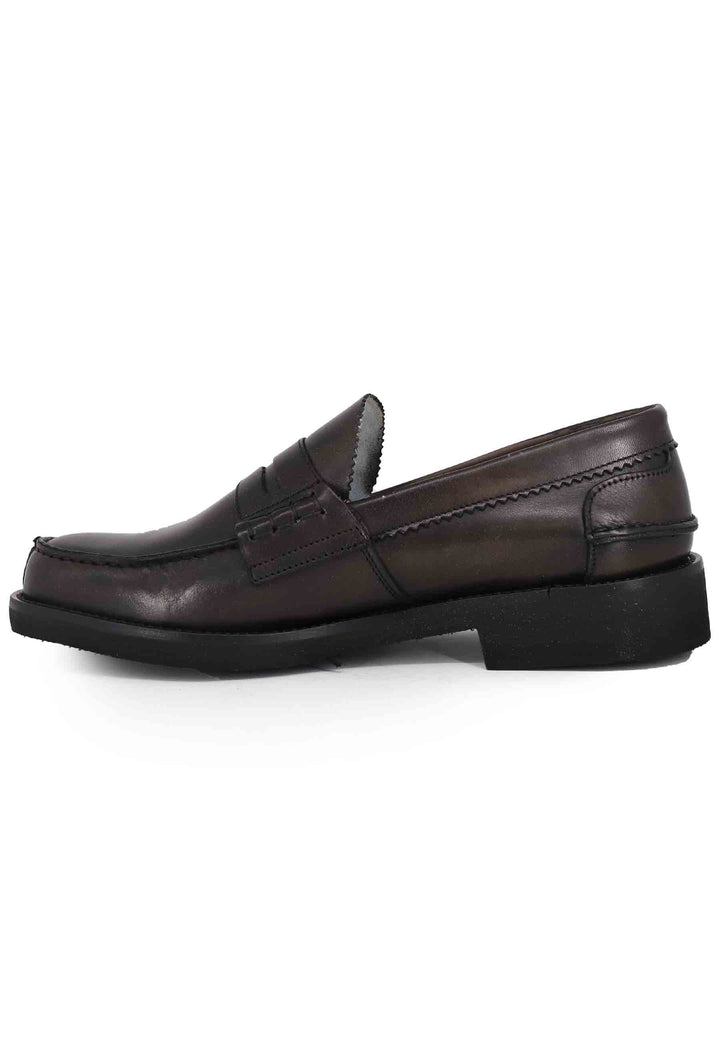Spatarella Mocassini uomo in pelle testa di moro con suola in gomma extra light Esporta salva