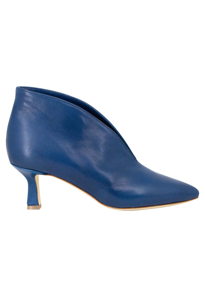Spatarella Stivaletti donna Ankle boot in pelle blu con tacco basso In vendita