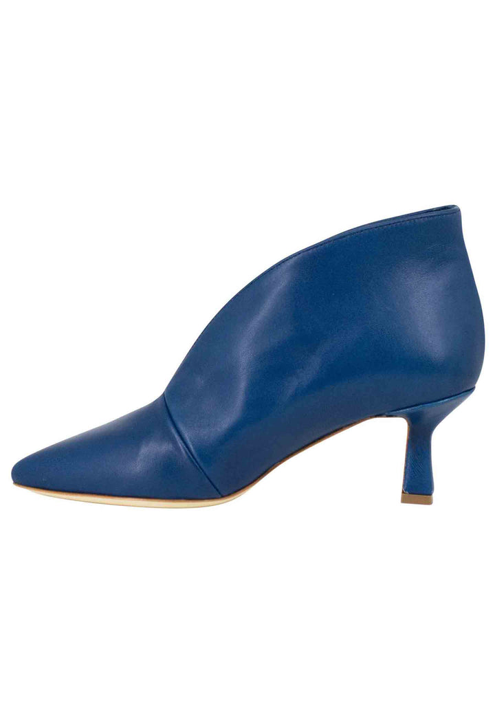 Spatarella Stivaletti donna Ankle boot in pelle blu con tacco basso In vendita