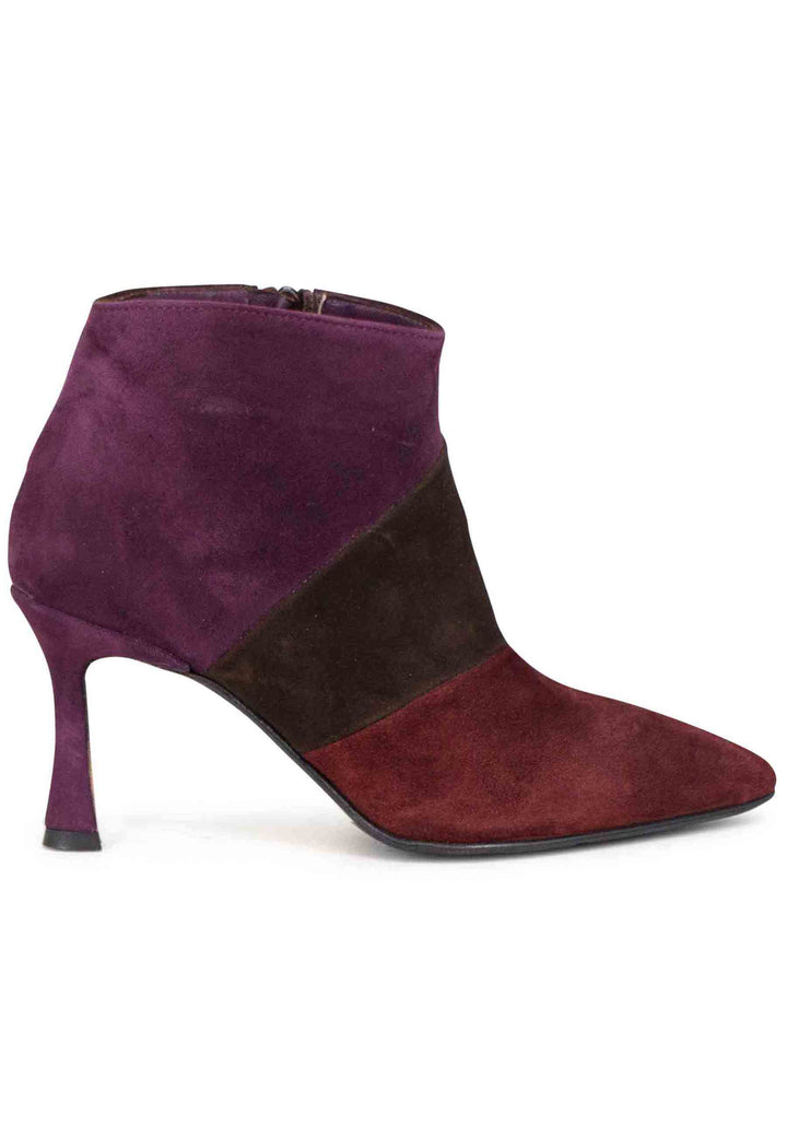 Spatarella Stivaletti donna in camoscio marrone con tacco alto 2025