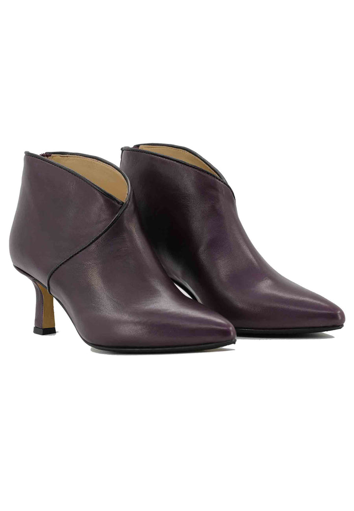 Spatarella Stivaletti TR1662/RT in pelle prugna con zip posteriore Pezzi Unici