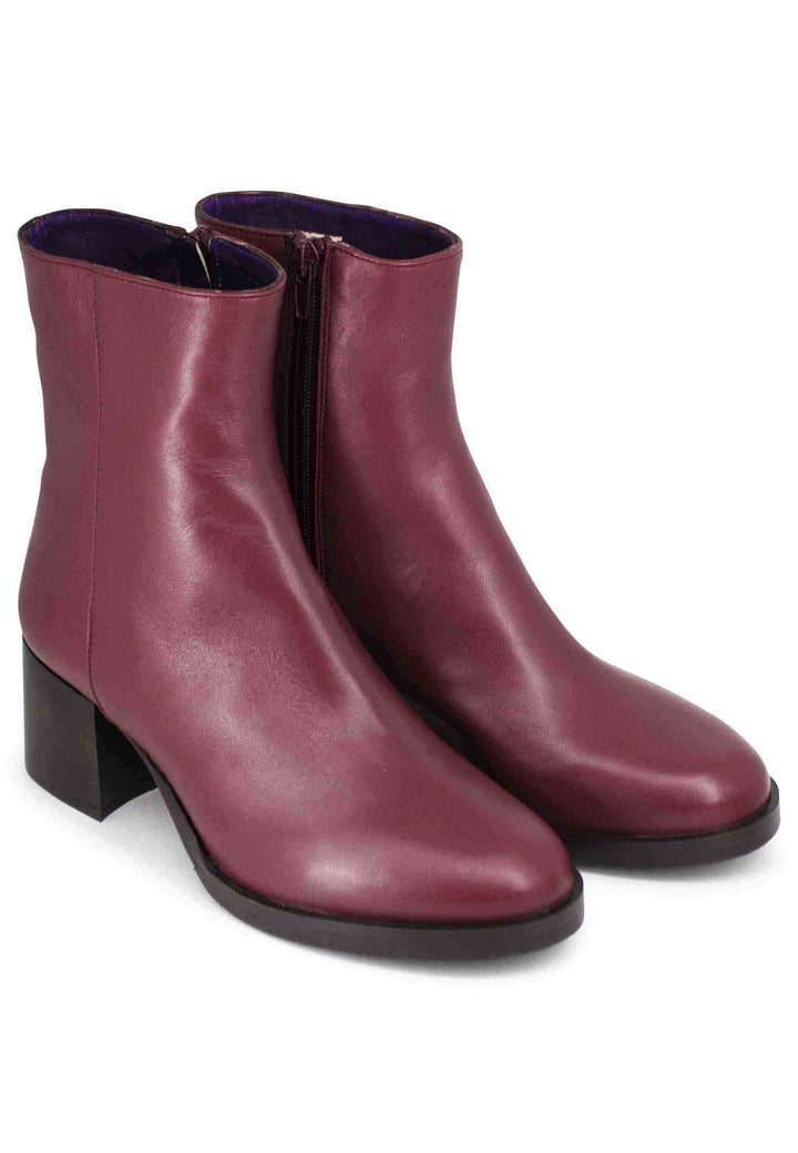 Spatarella Stivaletti donna in pelle rossa tacco basso Soddisfazione Garantita