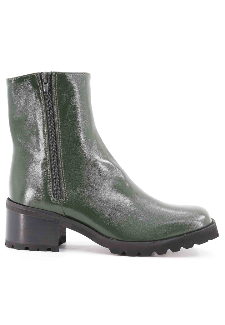 Spatarella Stivaletti TR1665 in pelle verde con suola in gomma carrarmato Negozi Online