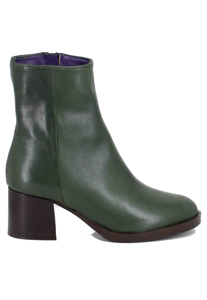 Spatarella Stivaletti donna in pelle verde tacco basso Acquista Ora