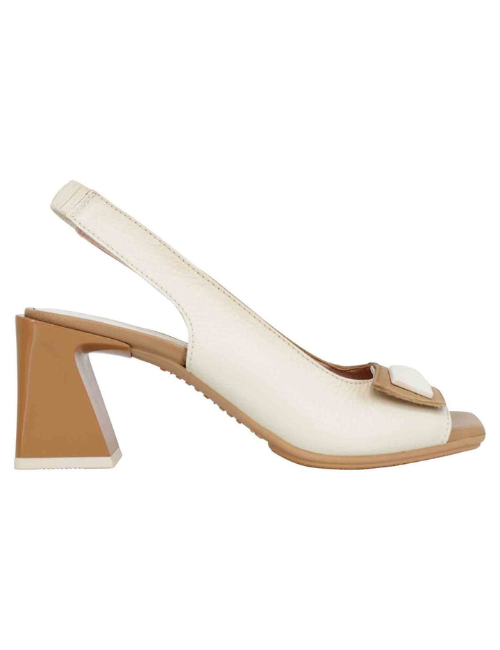 Spatarella Sandali slingback donnain pelle panna con fibbia laterale Convenienza