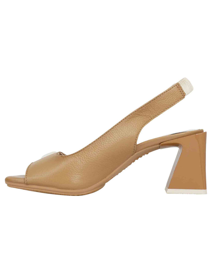 Spatarella Sandali slingback donnain pelle panna con fibbia laterale Convenienza