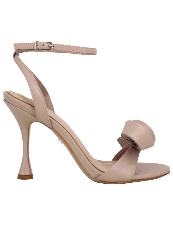 Spatarella Sandali donna in vernice nude con fiocco di strass tacco alto e cinturino alla caviglia Ruth Novità