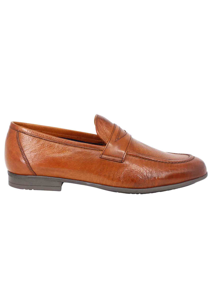 Spatarella Mocassini uomo in pelle cuoio con suola in gomma Offerta speciale