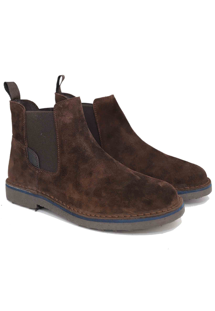 Spatarella Chelsea boot in camoscio testa di moro con suola in gomma Offerta esclusiva