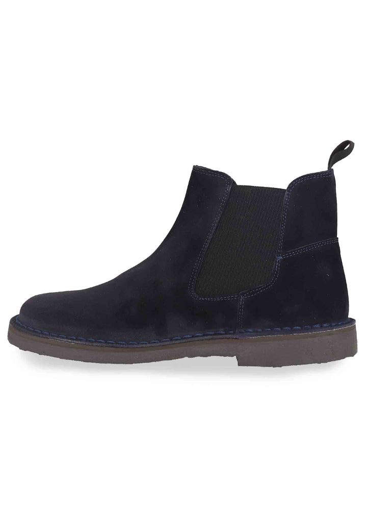 Spatarella Chelsea boot in camoscio blu con suola in gomma Vendite stagionali
