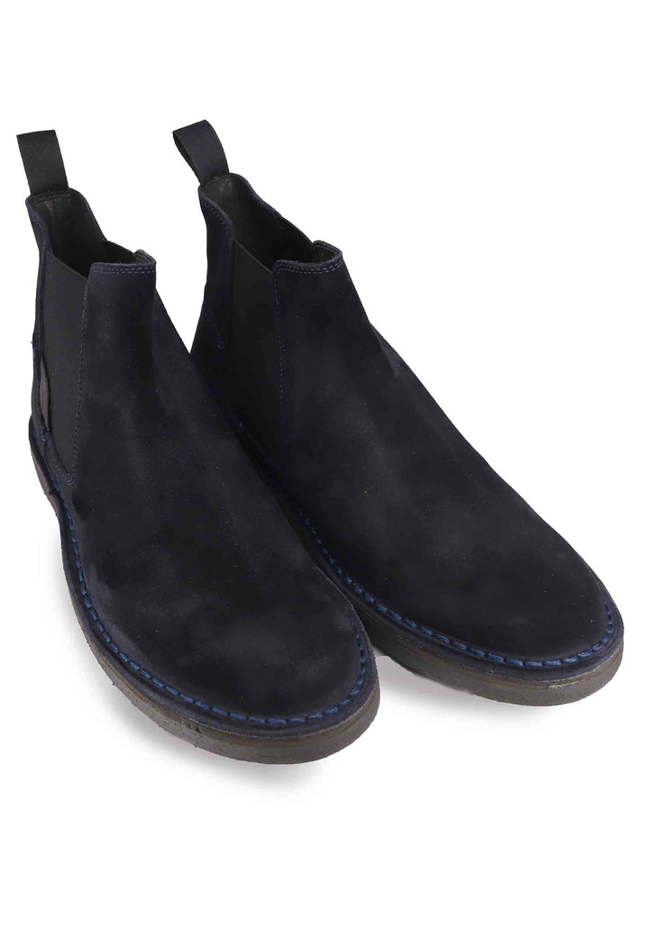 Spatarella Chelsea boot in camoscio blu con suola in gomma Vendite stagionali