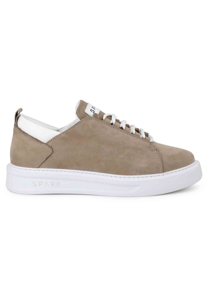 Spatarella Sneakers uomo in pelle sabbia con suola alta Black Friday