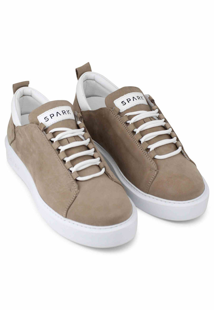 Spatarella Sneakers uomo in pelle sabbia con suola alta Black Friday