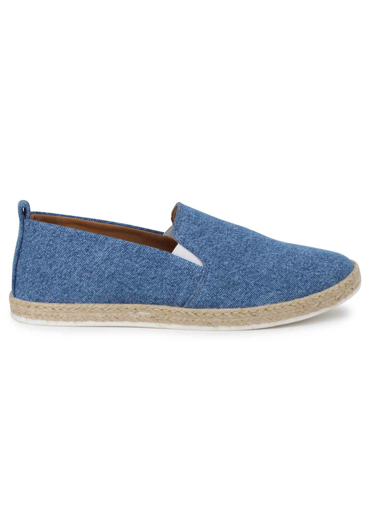 Spatarella Mocassini espadrillas uomo in canvas blu denim Offerta Pasqua