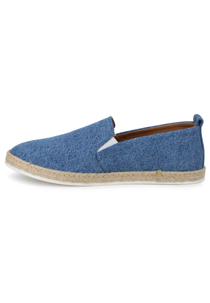 Spatarella Mocassini espadrillas uomo in canvas blu denim Offerta Pasqua