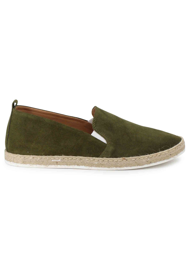 Spatarella Mocassini espadrillas uomo in camoscio verde Offerta per la Festa della Mamma