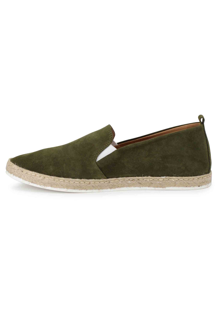 Spatarella Mocassini espadrillas uomo in camoscio verde Offerta per la Festa della Mamma