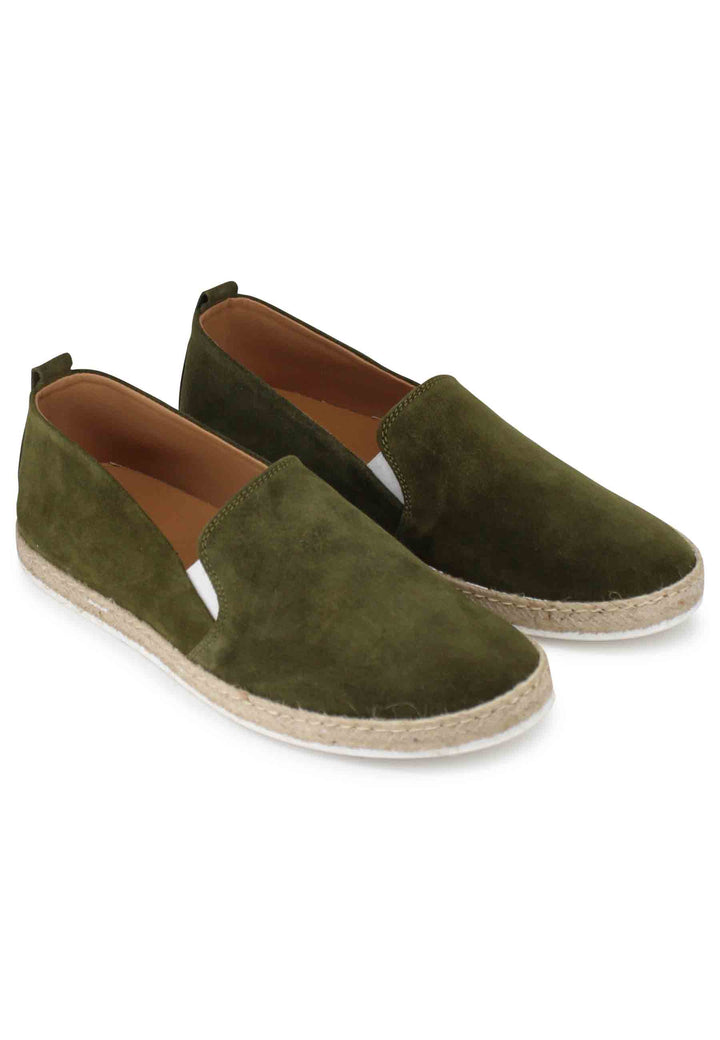 Spatarella Mocassini espadrillas uomo in camoscio verde Offerta per la Festa della Mamma
