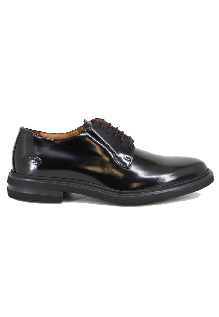 Spatarella Stringate uomo in pelle nera con fondo gomma Offerta San Valentino
