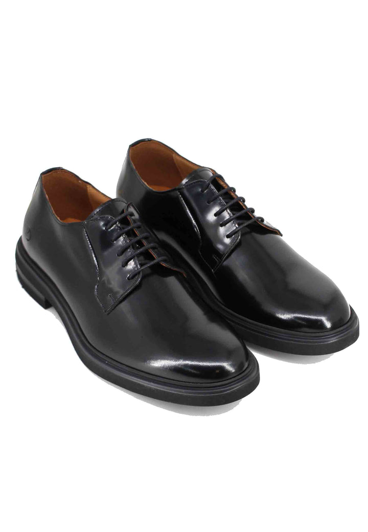 Spatarella Stringate uomo in pelle nera con fondo gomma Offerta San Valentino