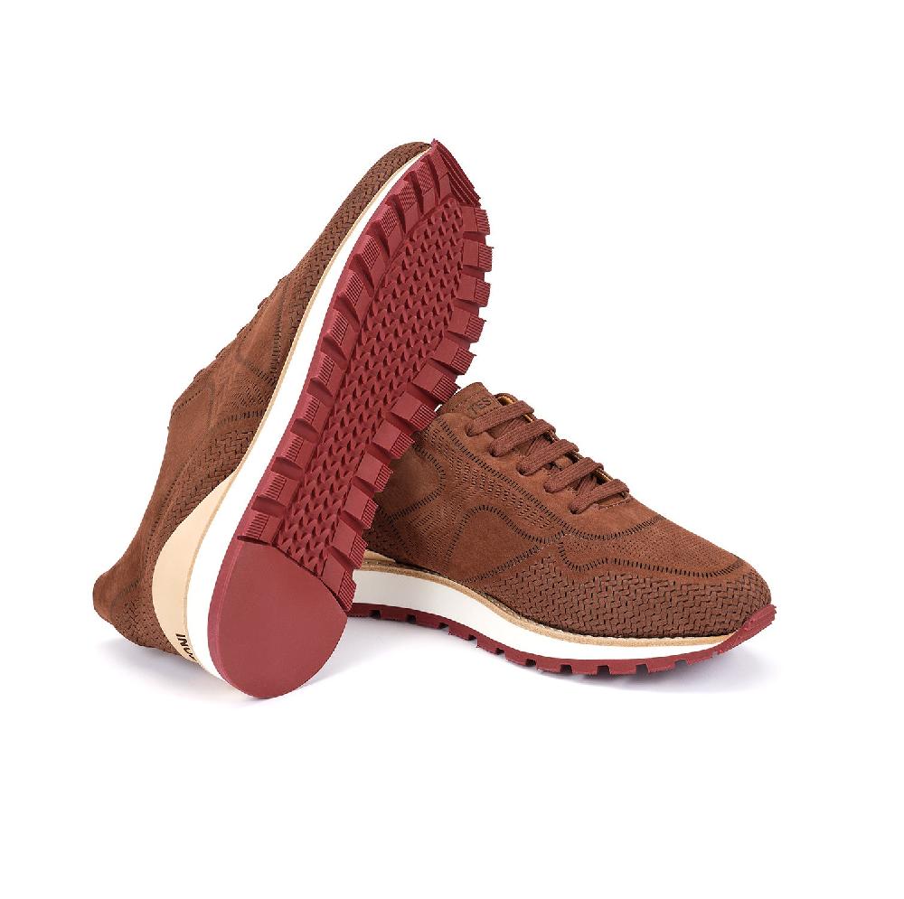A.Testoni MOENA SNEAKER NUBUK CALF LASERATO SPINA Negozi Online