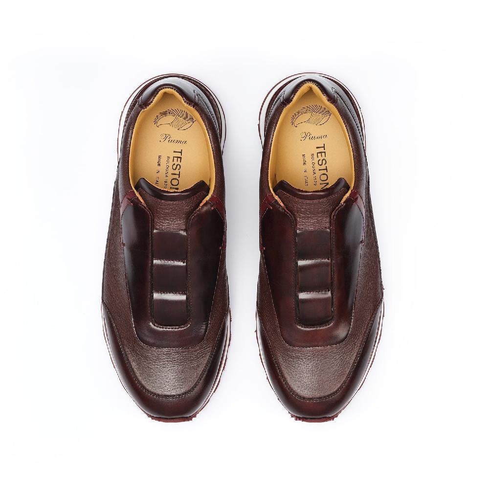 A.Testoni MOENA SNEAKER ROYAL CALF + GRAINED CALF ° Acquista Ora