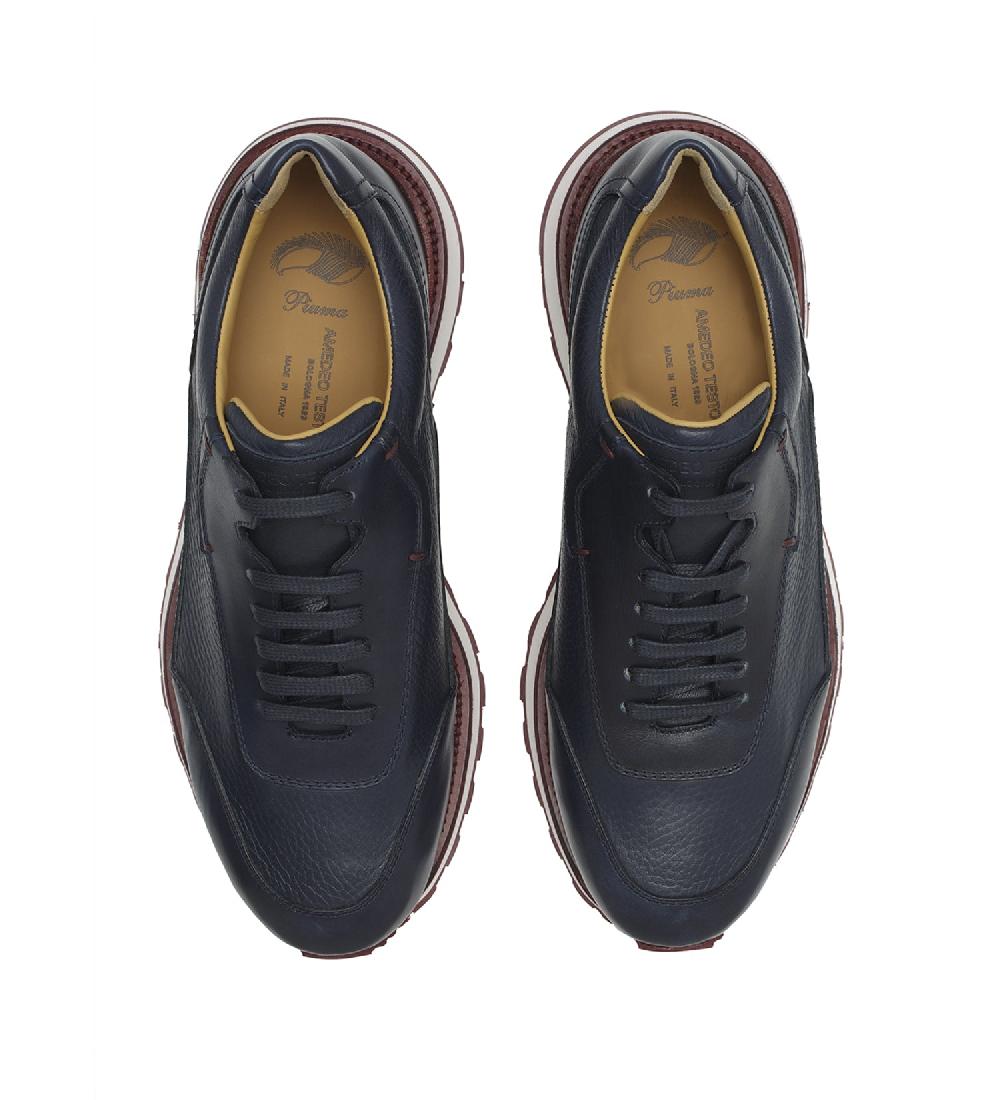 A.Testoni MOENA SNEAKERS CHUNKY IN PELLE E CERVO Promozione Limitata