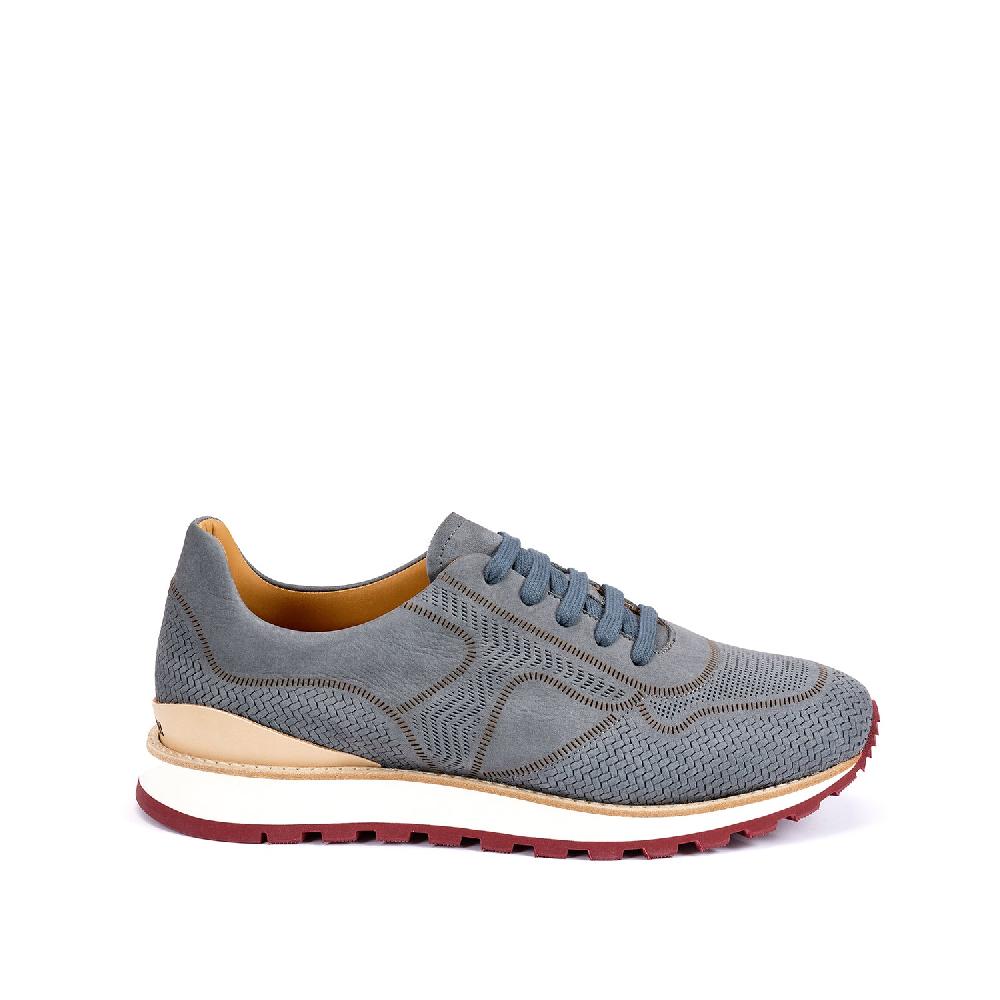 A.Testoni MOENA SNEAKER NUBUK CALF LASERATO SPINA Shopping Online