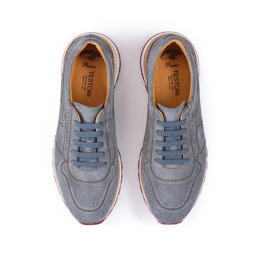 A.Testoni MOENA SNEAKER NUBUK CALF LASERATO SPINA Shopping Online