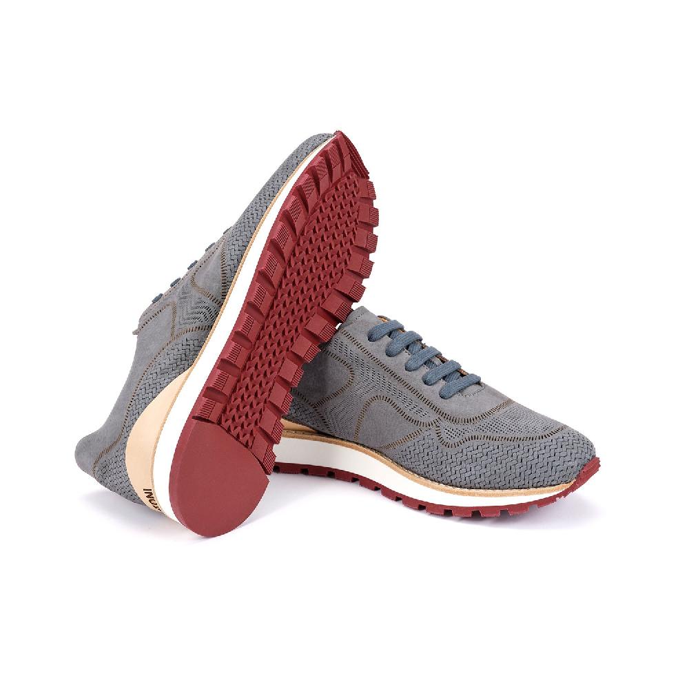 A.Testoni MOENA SNEAKER NUBUK CALF LASERATO SPINA Shopping Online
