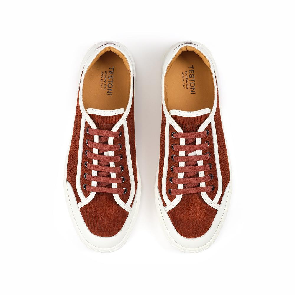 A.Testoni RAVENNA SNEAKER VELVET SUEDE CALF+CALF ° Convenienza