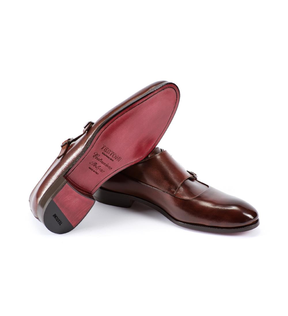 A.Testoni SANT'EULALIA LEATHER MONK STRAP Economico