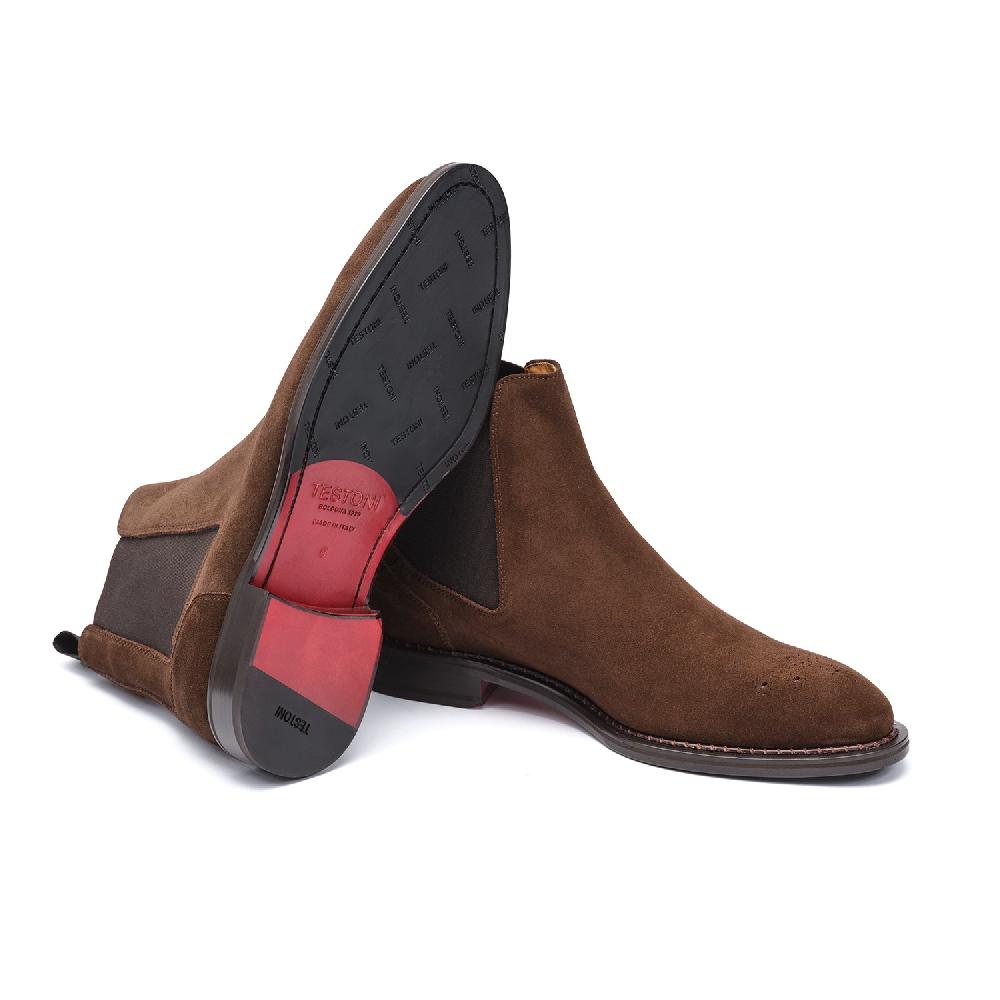 A.Testoni VENEZIA CHELSEA ENGLISH SUEDE CALF Offerte