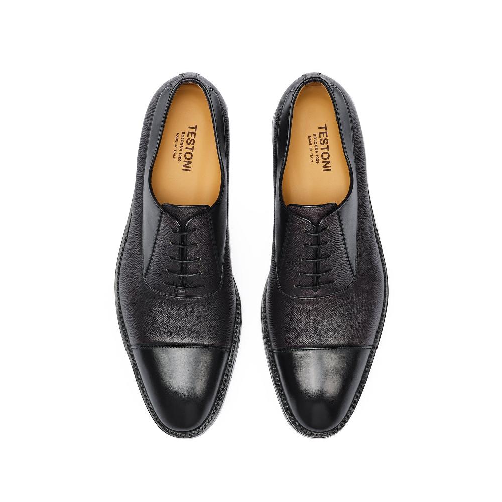 A.Testoni VALDOBBIADENE P.RAPID OXFORD TOP CALF+ ANTIQUE CAVIAR CALF ° I Più Venduti