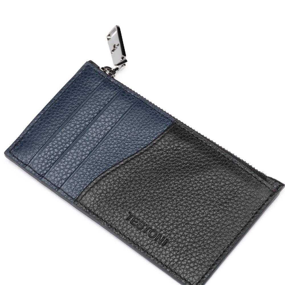 A.Testoni ZIP CREDIT CARD CASE GRAINCALF Saldi Di Fabbrica
