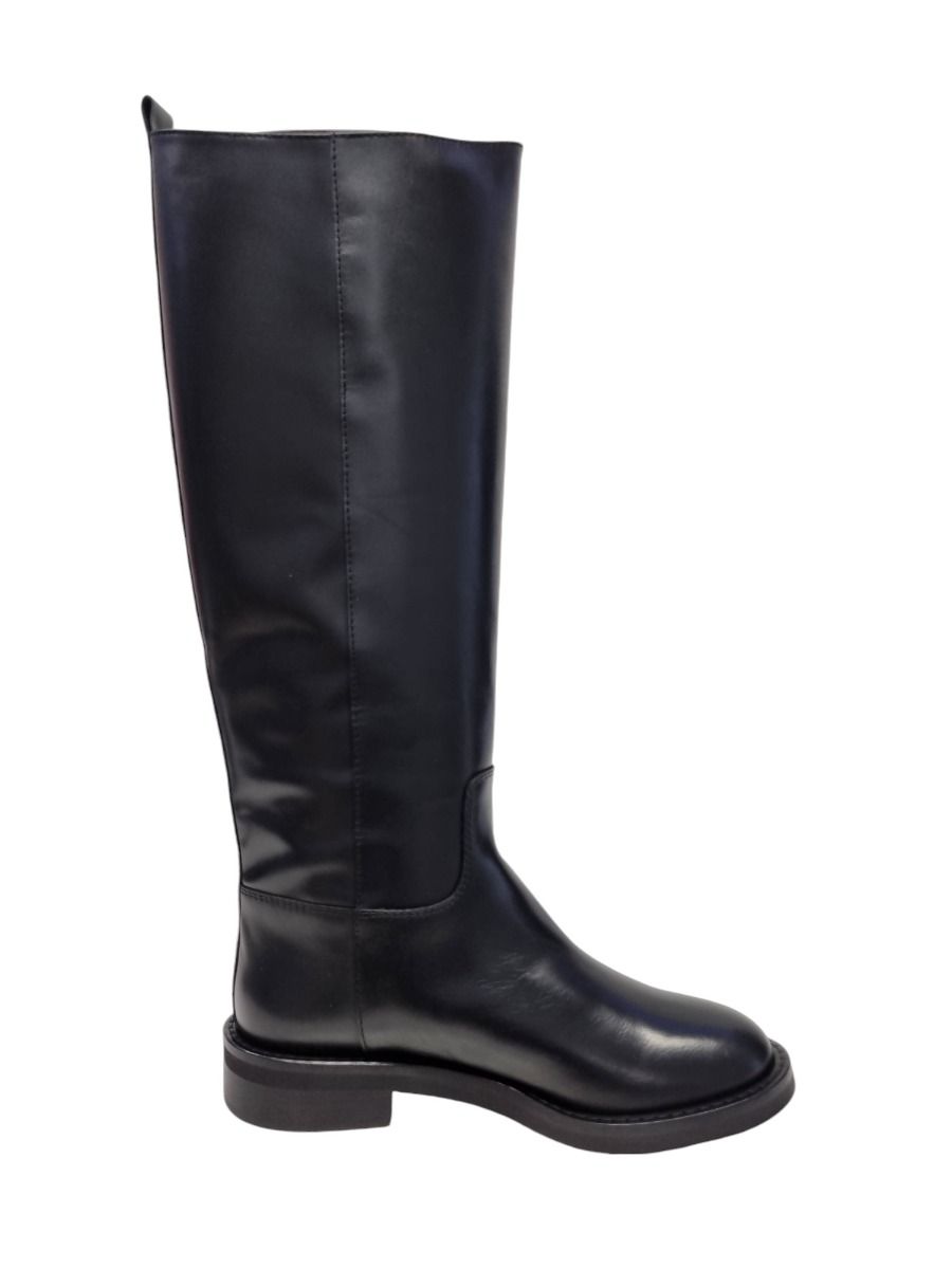 Via Roma 15 Stivale biker pelle nera NO zeppa 4214 - Via Roma 15 Promozione Limitata