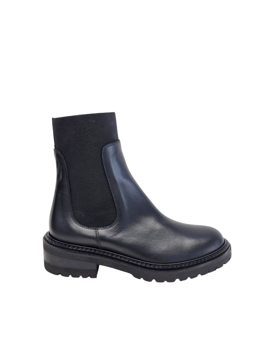 Via Roma 15 Biker con elastico laterale pelle nera 4260 - Via Roma 15 Negozi Online