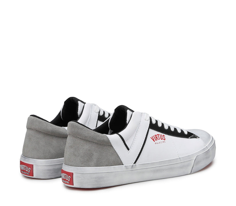 ﻿VIRTUS PALESTRE Rubby Low Leather/Suede white/Grey Pezzi Unici