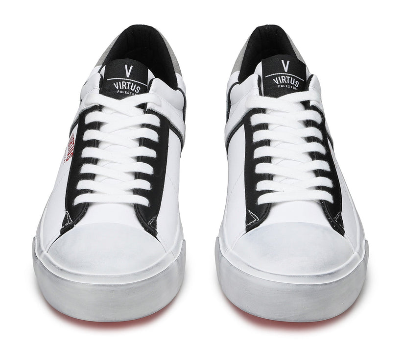 ﻿VIRTUS PALESTRE Rubby Low Leather/Suede white/Grey Pezzi Unici