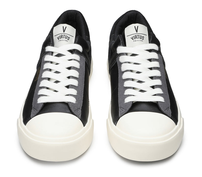 VIRTUS PALESTRE Rubby Low Leather/Suede Black Qualità Garantita