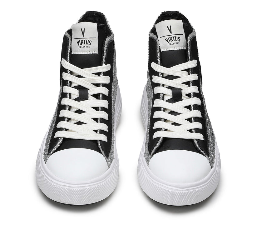 VIRTUS PALESTRE Venus Glitter/leather silver/black Negozi Online