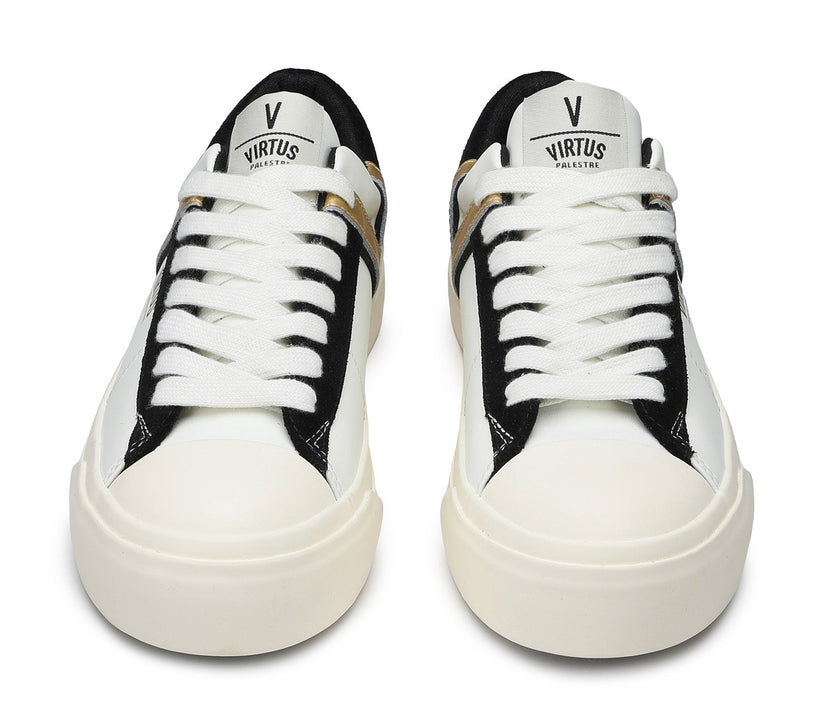 VIRTUS PALESTRE Rubby Low Leather/suede off white/black-gold Promozione Limitata