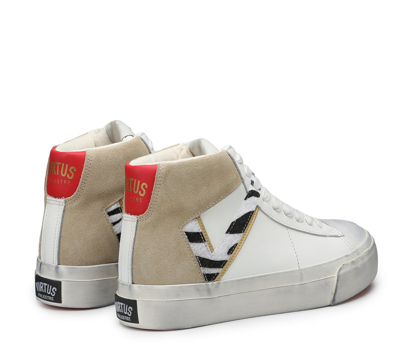 VIRTUS PALESTRE Rubby Mid Leather/suede off white/sand-zebra Shopping Online